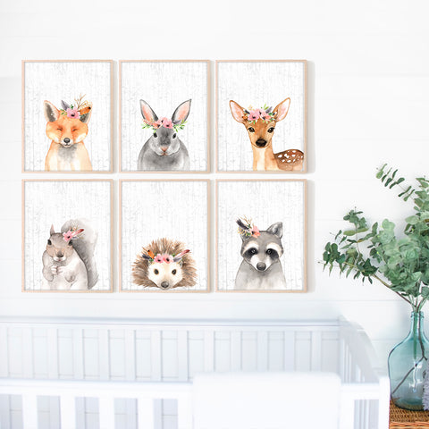 Woodland Animals Nursery Art Prints