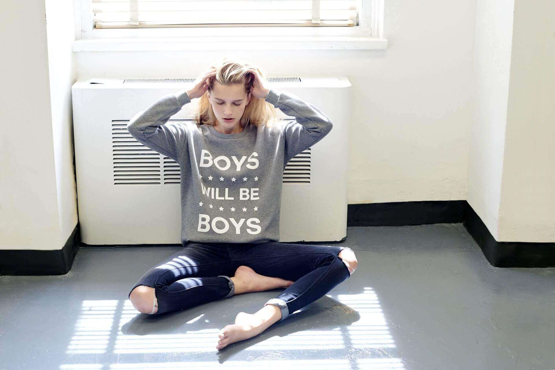 Gray 'Boys Will Be Boys' sweatshirt