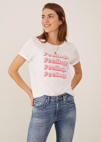 Lola - Loose Tee - Feelings - White