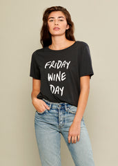 Friday Wine Day black t-shirt