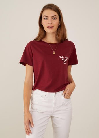 Jane - Boy Tee - Self Love Club - Burgundy