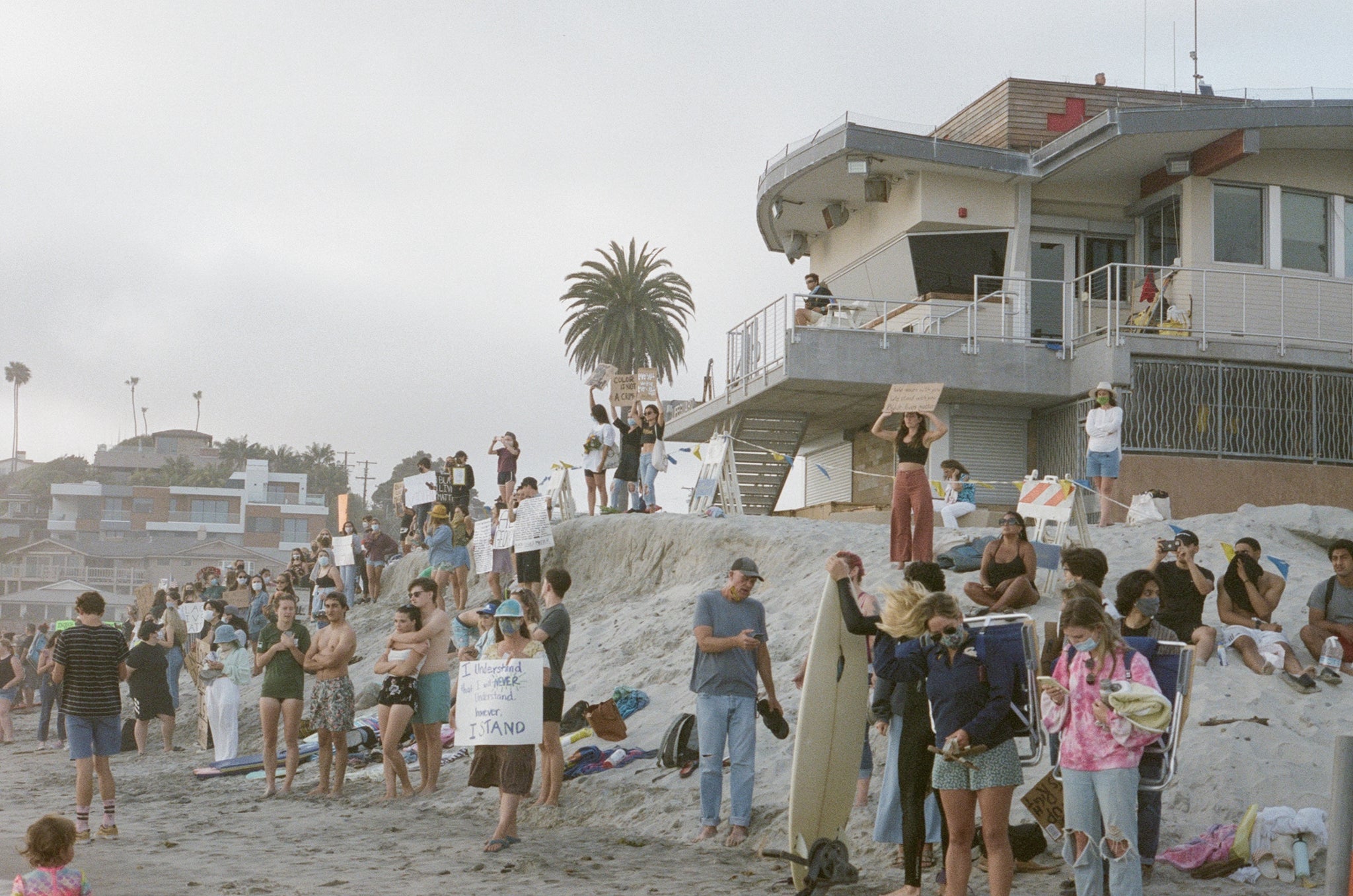paddle for peace and paddle for unity paddle out in San Diego, California shot on 35mm film