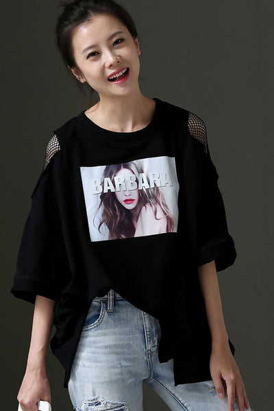 Art Round Neck Cotton T Shirt For Women T0130