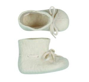 Glerups Baby Boots slippers in felted wool white (E-03-00)