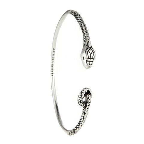 Kundali Queen Serpent Bangle in Silver by Jenny Bird