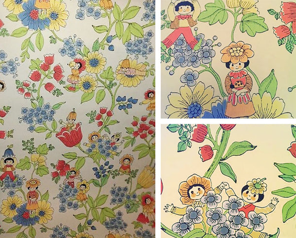 Vintage 1940s children's wallpaper