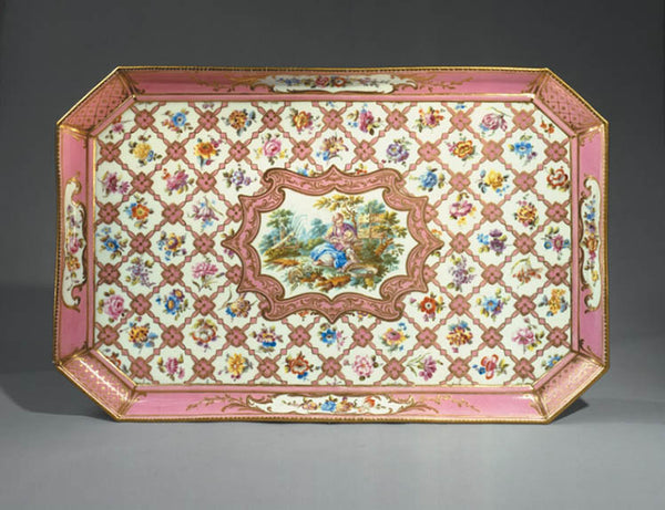 Pink and gold Rococo tray from the Wallace Collection