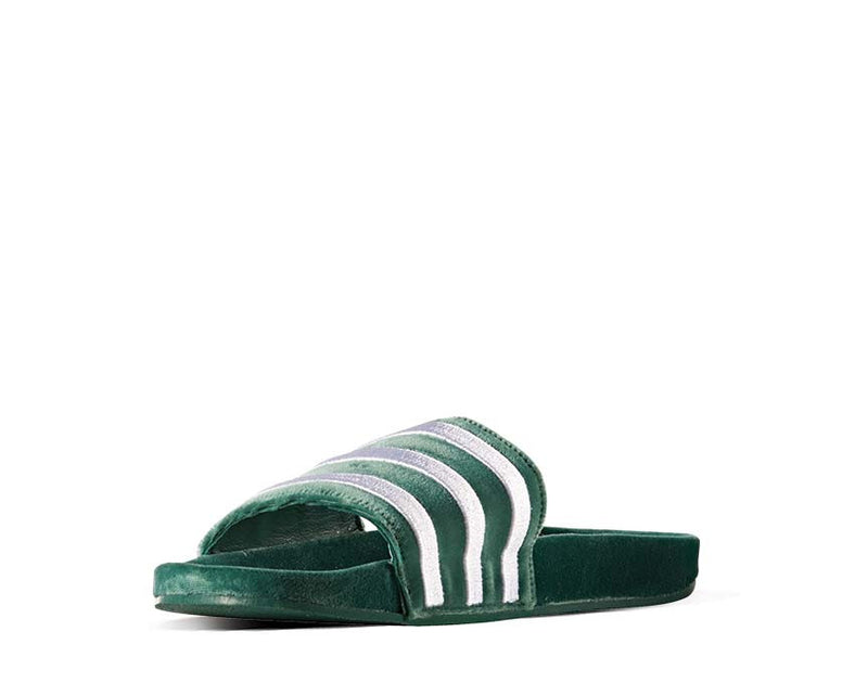 green velvet adidas slides