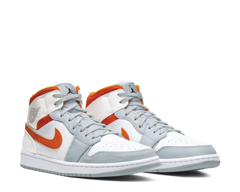 air jordan 1 retro mid se starfish orange platinium