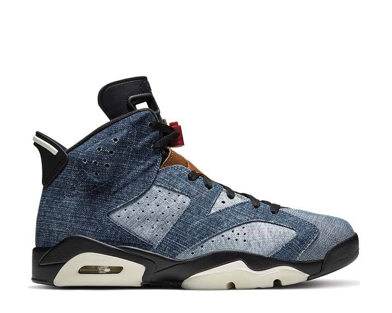 air jordan retro 6 washed denim & black sail