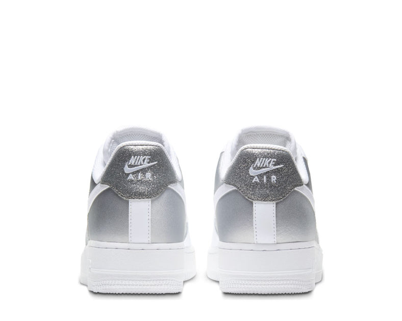 nike air force 1 white and metallic silver
