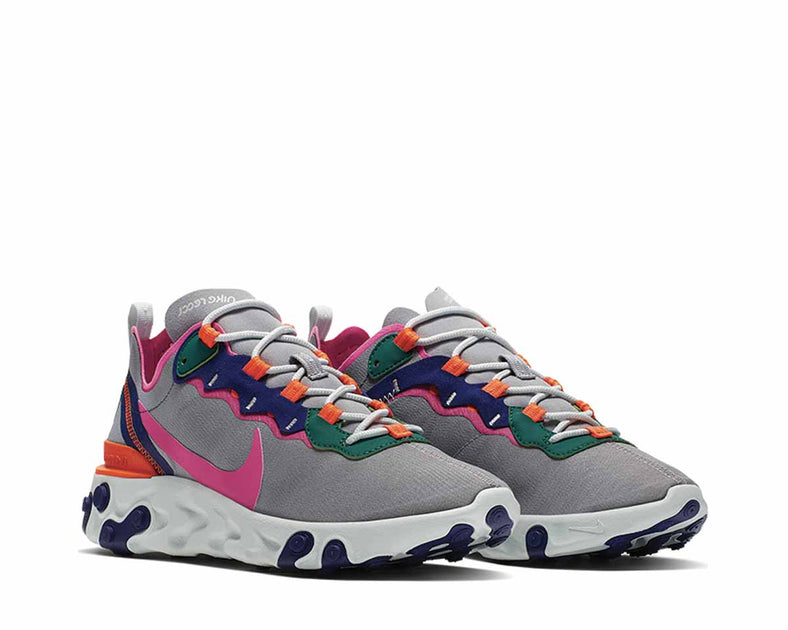 nike react element 55 wolf grey laser fuchsia