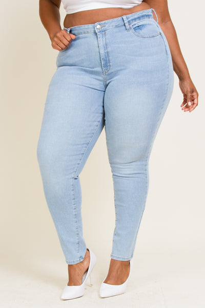 Plus Size Mid Rise Skinny Jeans