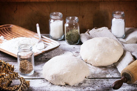 Baking homemade bread fresh dough