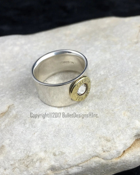 925 Sterling Silver Bullet Wedding Band 