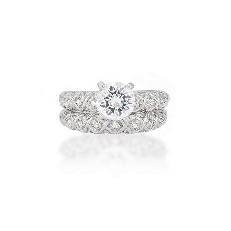 Lindy Round 2.8ct Cubic Zirconia Engagement Ring Set Beloved Sparkles