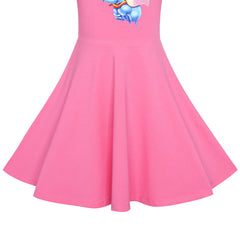 Girls Dress Pink Elephant Dumbo Embroidered Long Sleeve Size 4-8 Years