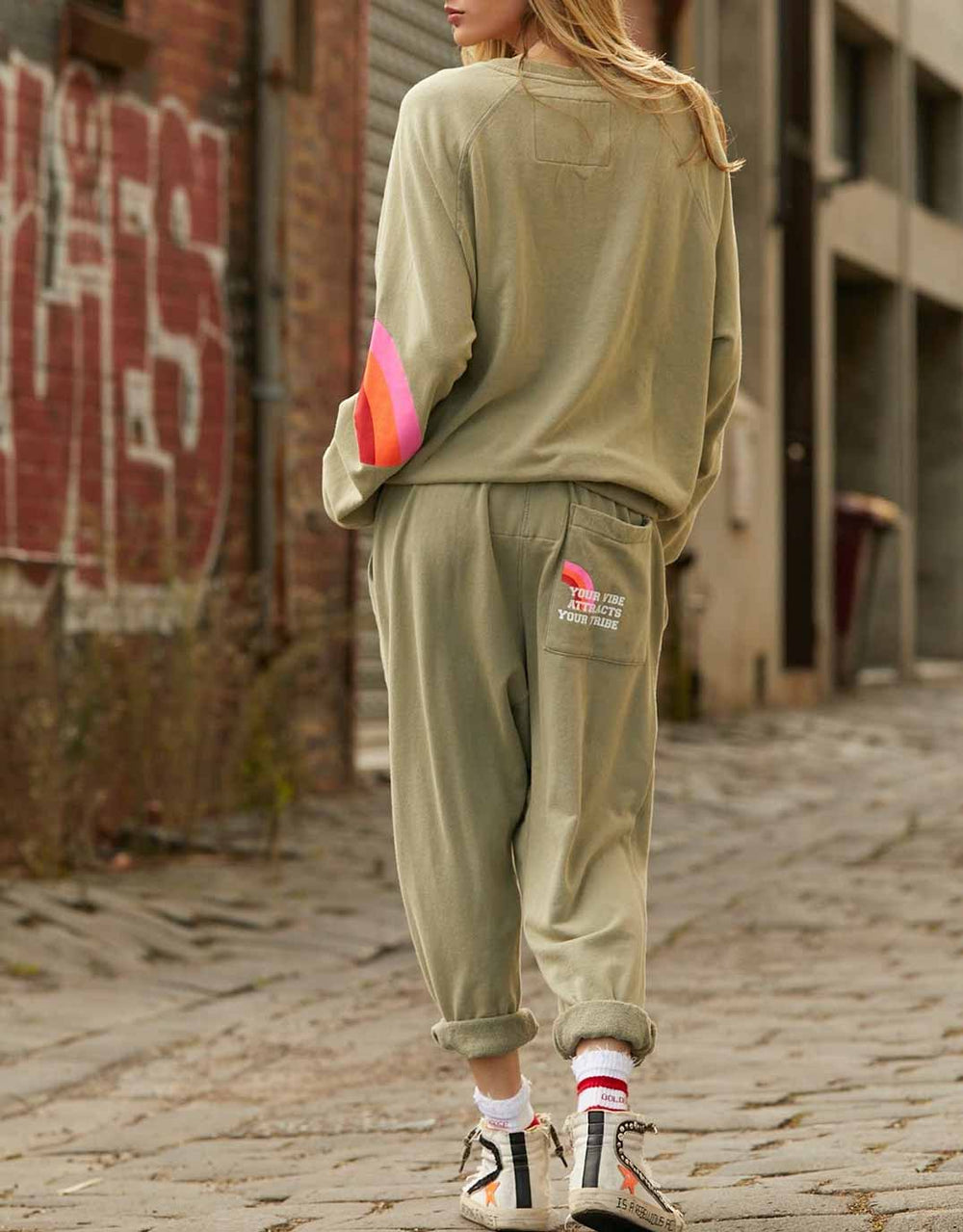 Slouchy Track Pant - Khaki