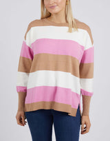 elm-hallie-stripe-knit-butterscotch-super-pink-winter-white-stripe-womens-clothing