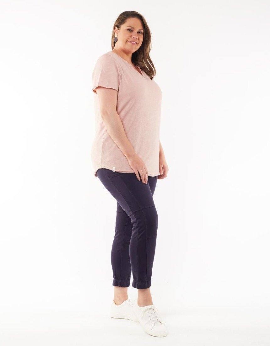 Plus Size St Helens Henley Tee - Pink Elm Embrace | Plus Size Clothing