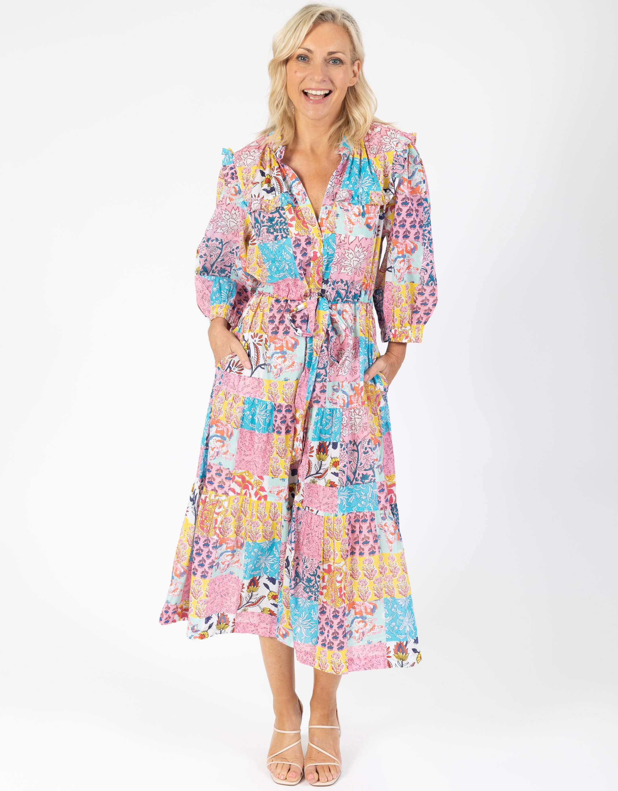 Kara Midi Dress - Patchwork