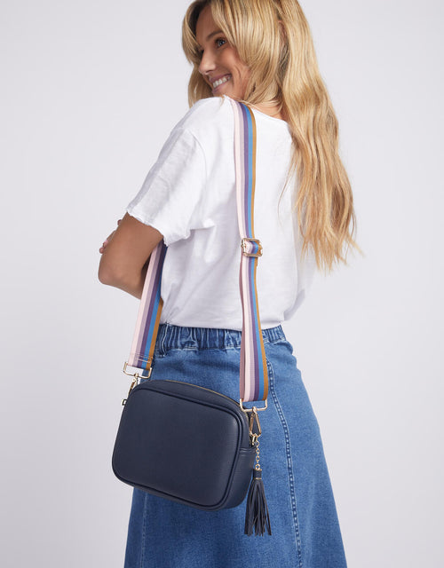 Zoe Crossbody Bag - Navy/Lilac Stripe