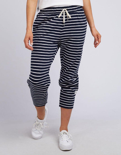 3/4 Brunch Pant - Navy/White Stripe Elm