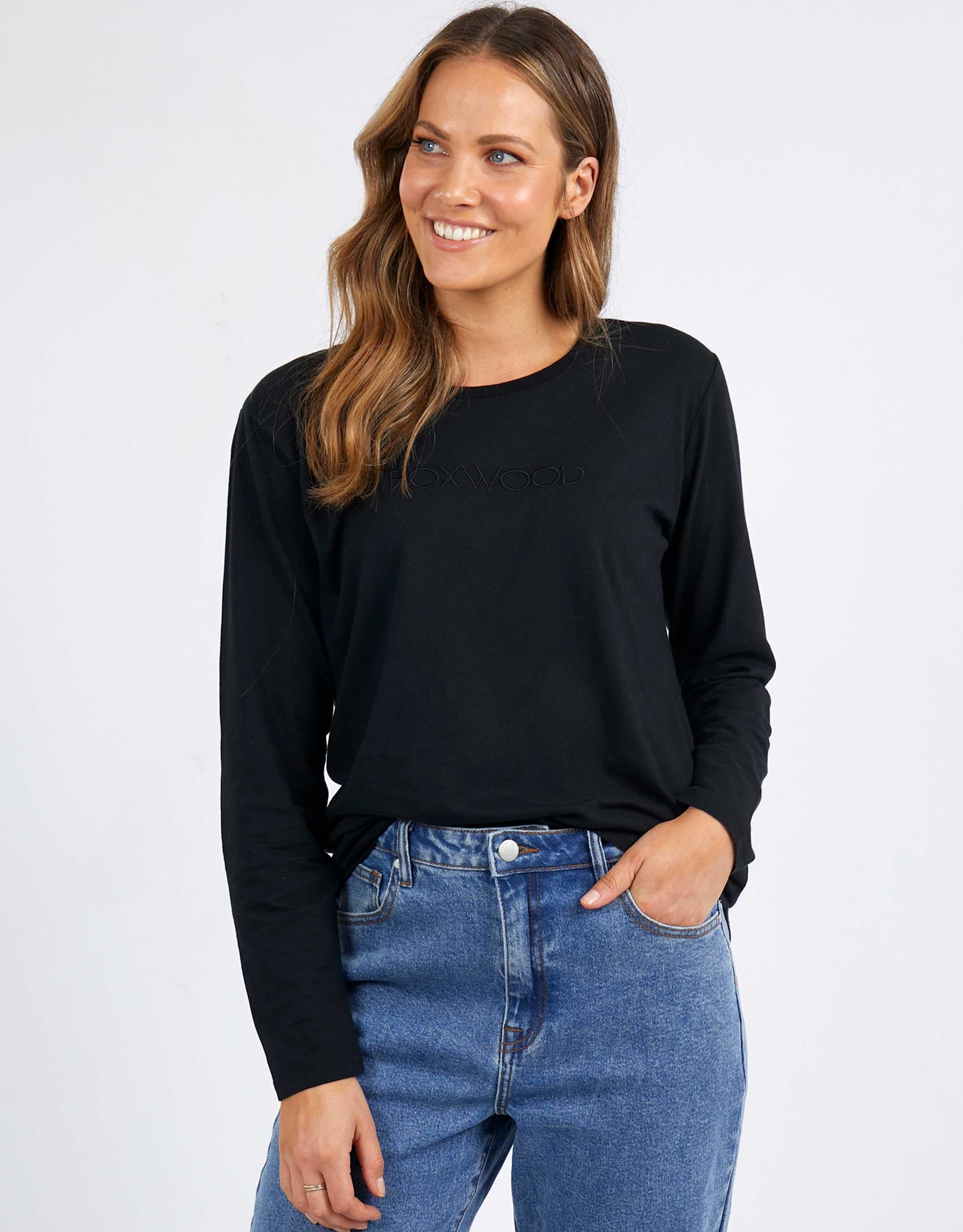 paulaglazebrook. Women's Clothing Foxwood Foxwood Long Sleeve Tee Black