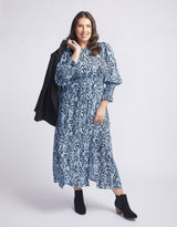 sass-clothing-luna-balloon-sleeve-midi-dress-with-leg-split-blue-animal-womens-plus-size-clothing