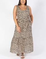 Plus Size Emelia Sleeveless Midi Dress - Animal