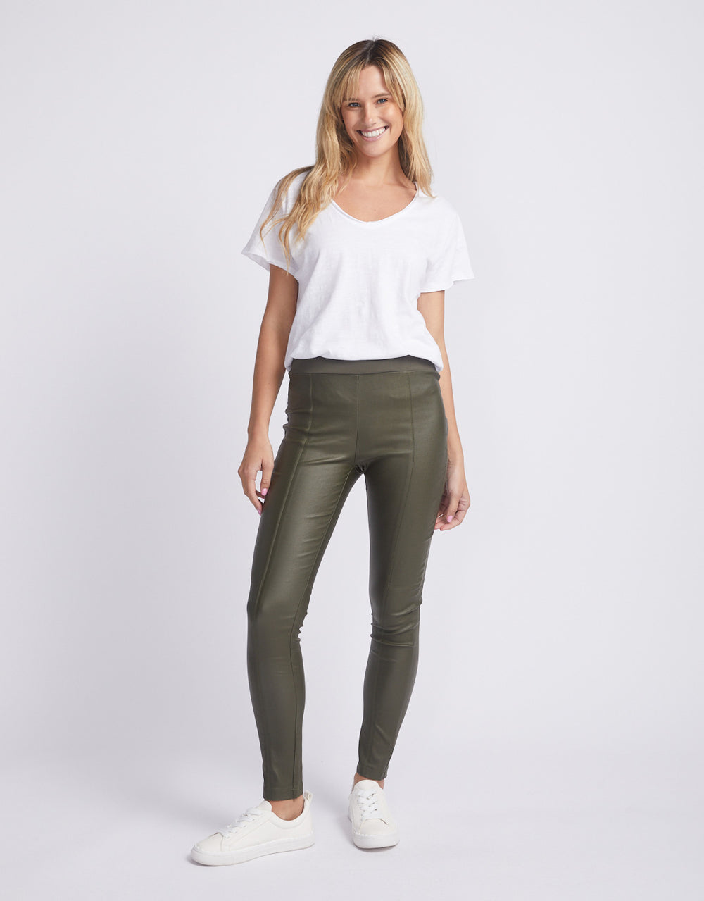 threadz-leigh-wet-look-pant-khaki-womens-clothing