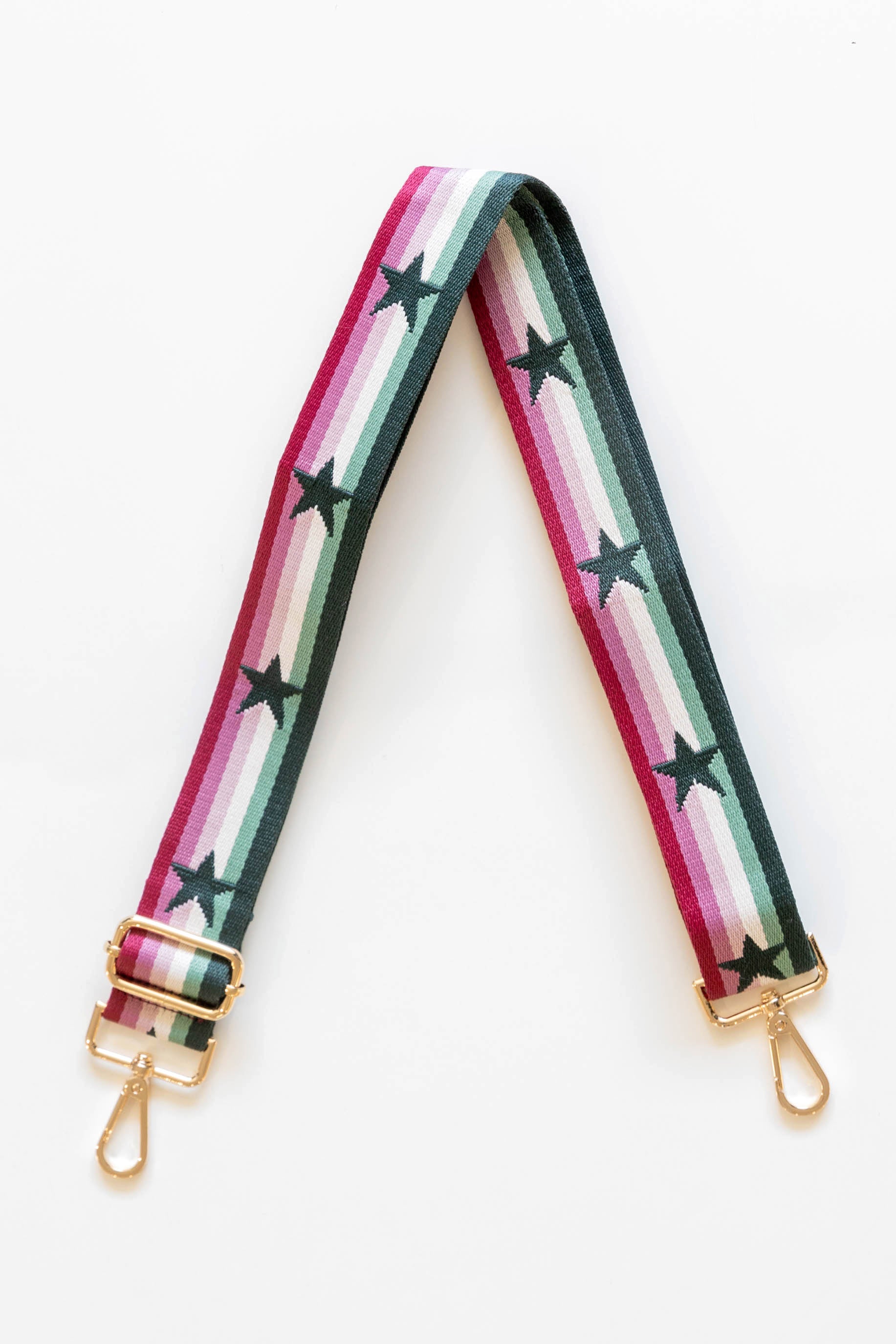Stars & Stripes Bag Strap - Pink/Green
