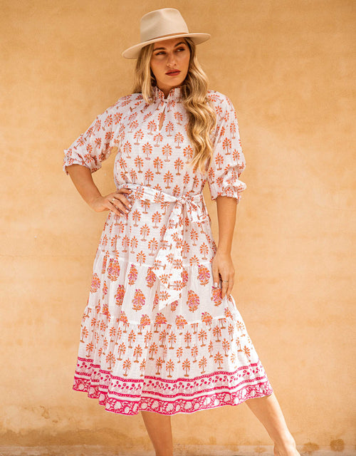 Byron Dress - Pink/Orange Barbados