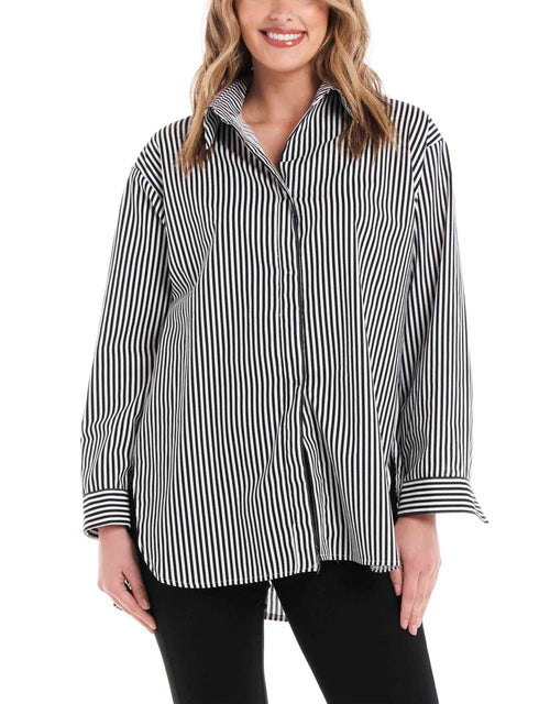 betty-basics-cleo-shirt-black-thick-stripe-womens-clothing