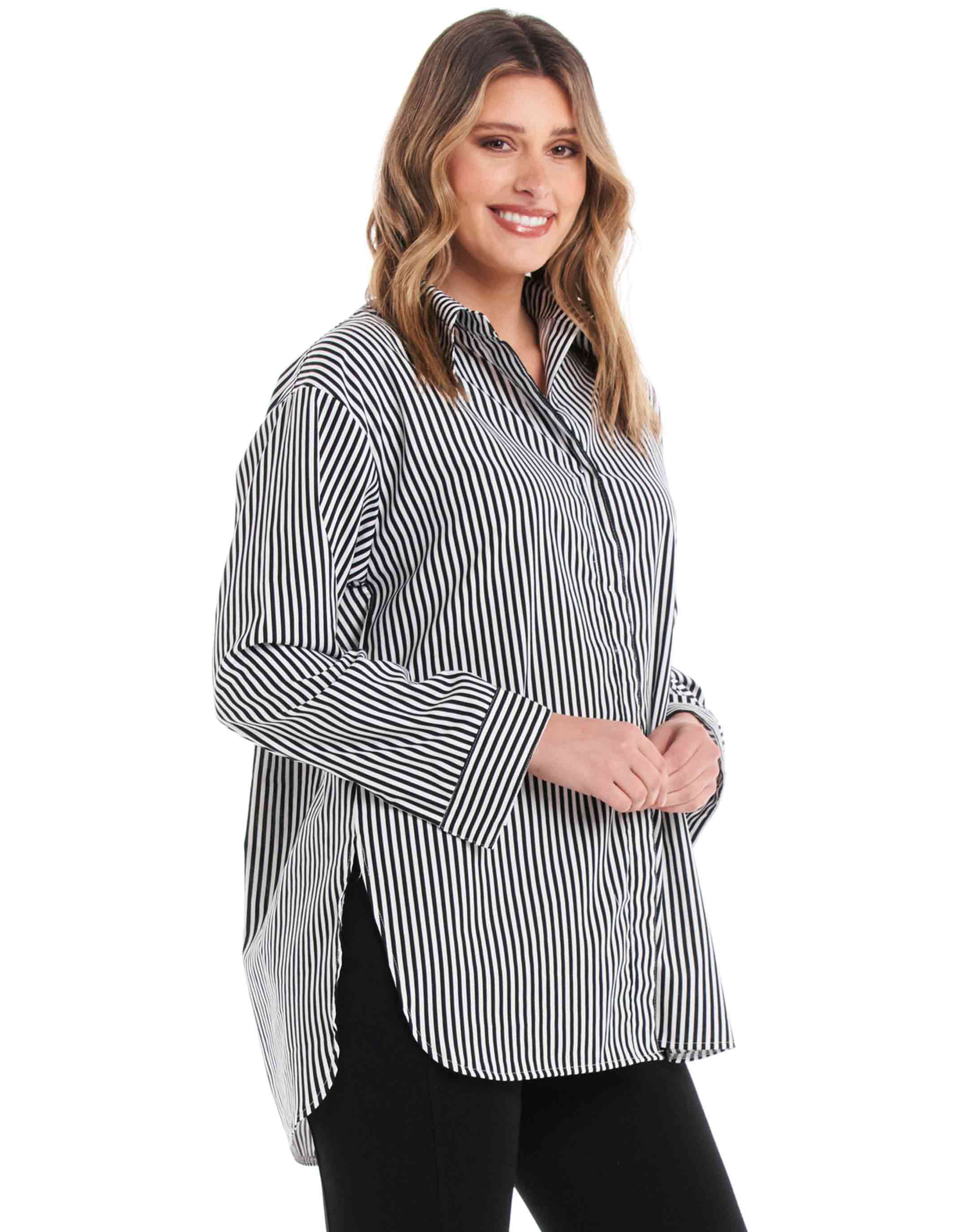 betty-basics-cleo-shirt-black-thick-stripe-womens-clothing