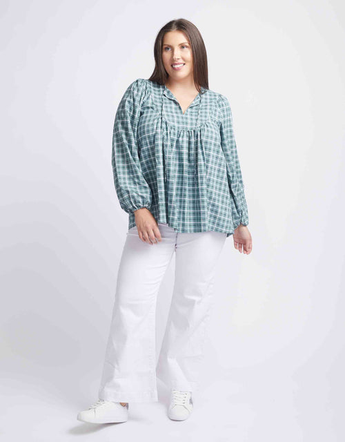 betty-basics-plus-size-cameron-blouse-green-gingham-plus-size-clothing