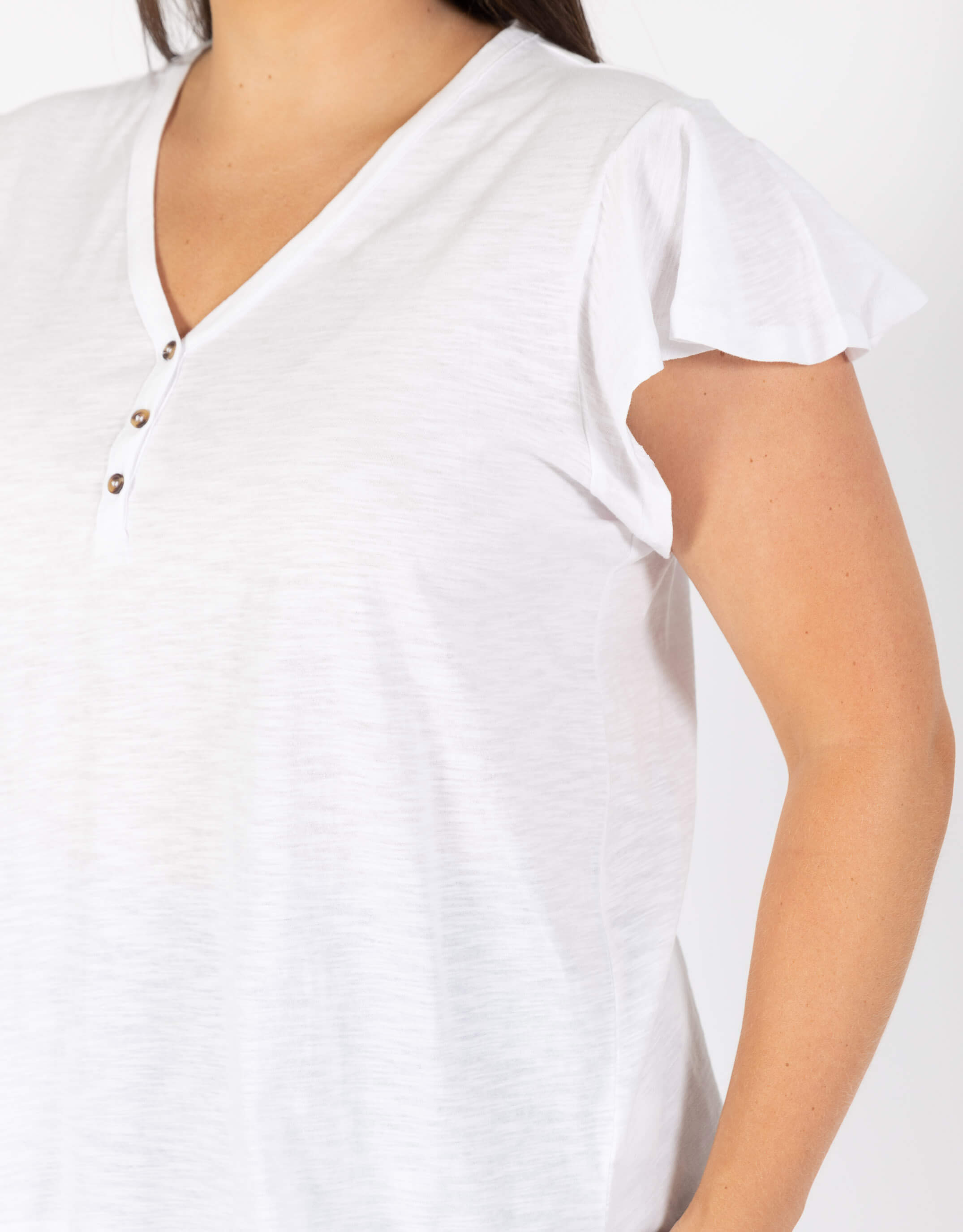 Plus Size Venice Frill Top - White