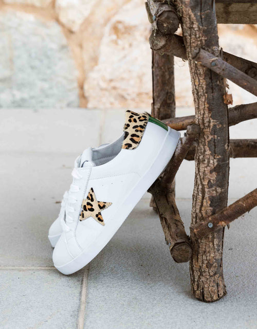 Brooklyn Leather Sneakers - White/Leopard/Emerald