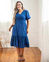 Dani Marie the Label Plus Size Mia Blouse Sleeve Dress - Cobalt | Plus Size Dress | Plus Size Clothing