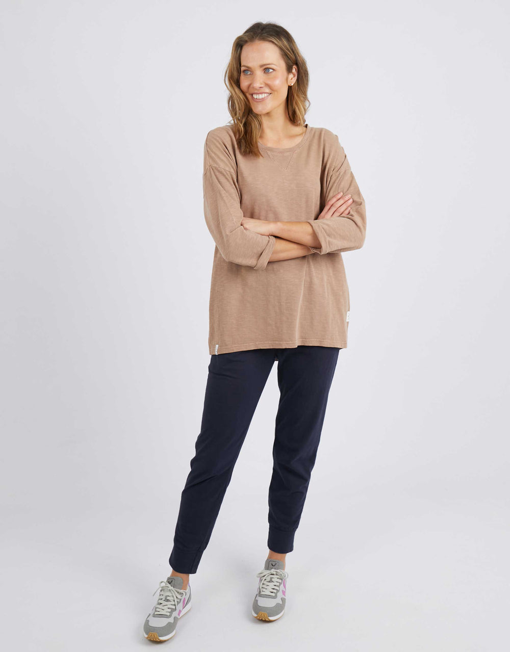 Annie 3/4 Sleeve Tee - Mocha