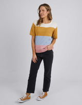 Bronte Colour Block Knit - Mustard/Sky/Quartz Stripe