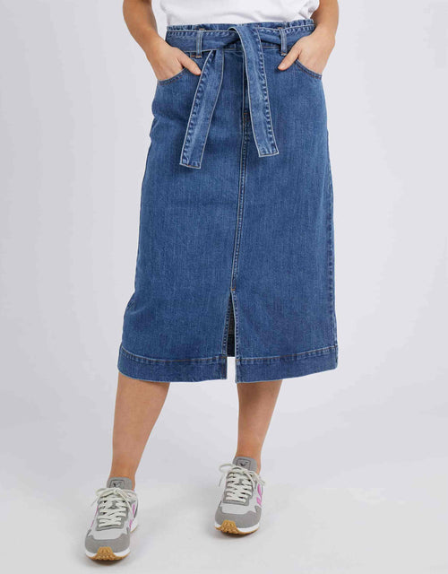Plus Size Emily Denim Skirt - Mid Blue Wash