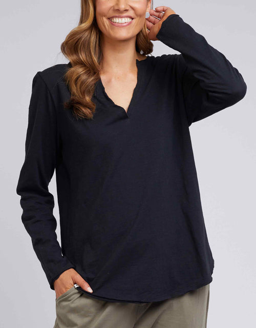 Elm Coles Bay Long Sleeve Henley Women's Tops