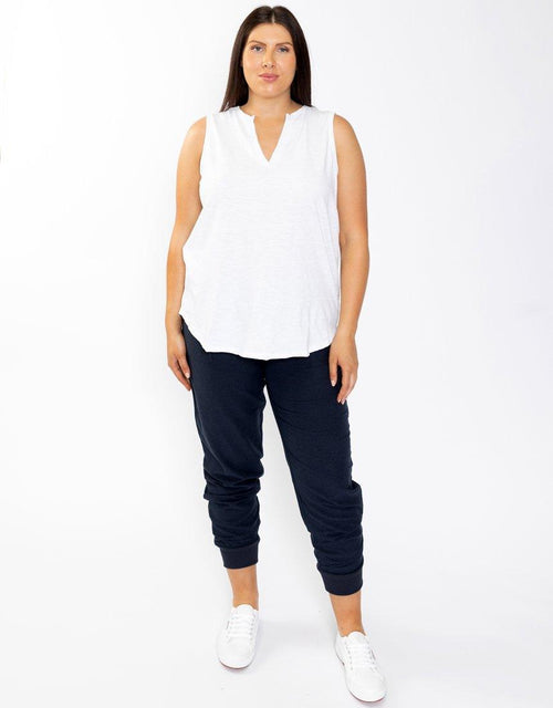 Plus Size Helena Sleeveless Henley - White Elm Embrace