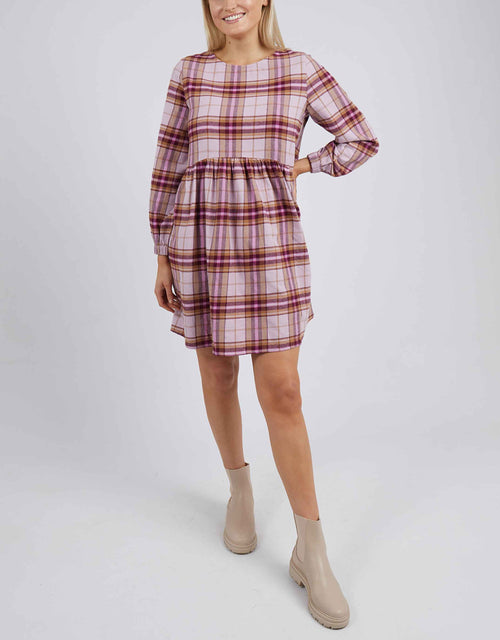 Harriet Check Dress - Heather/Wine/Butterscotch Check