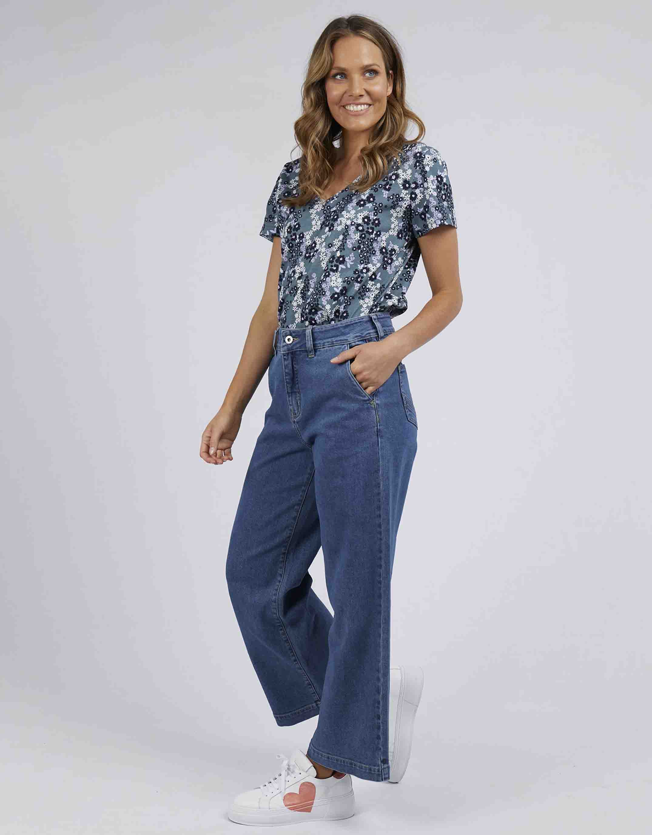 Izzy Wide Leg Jean - Dark Blue Wash