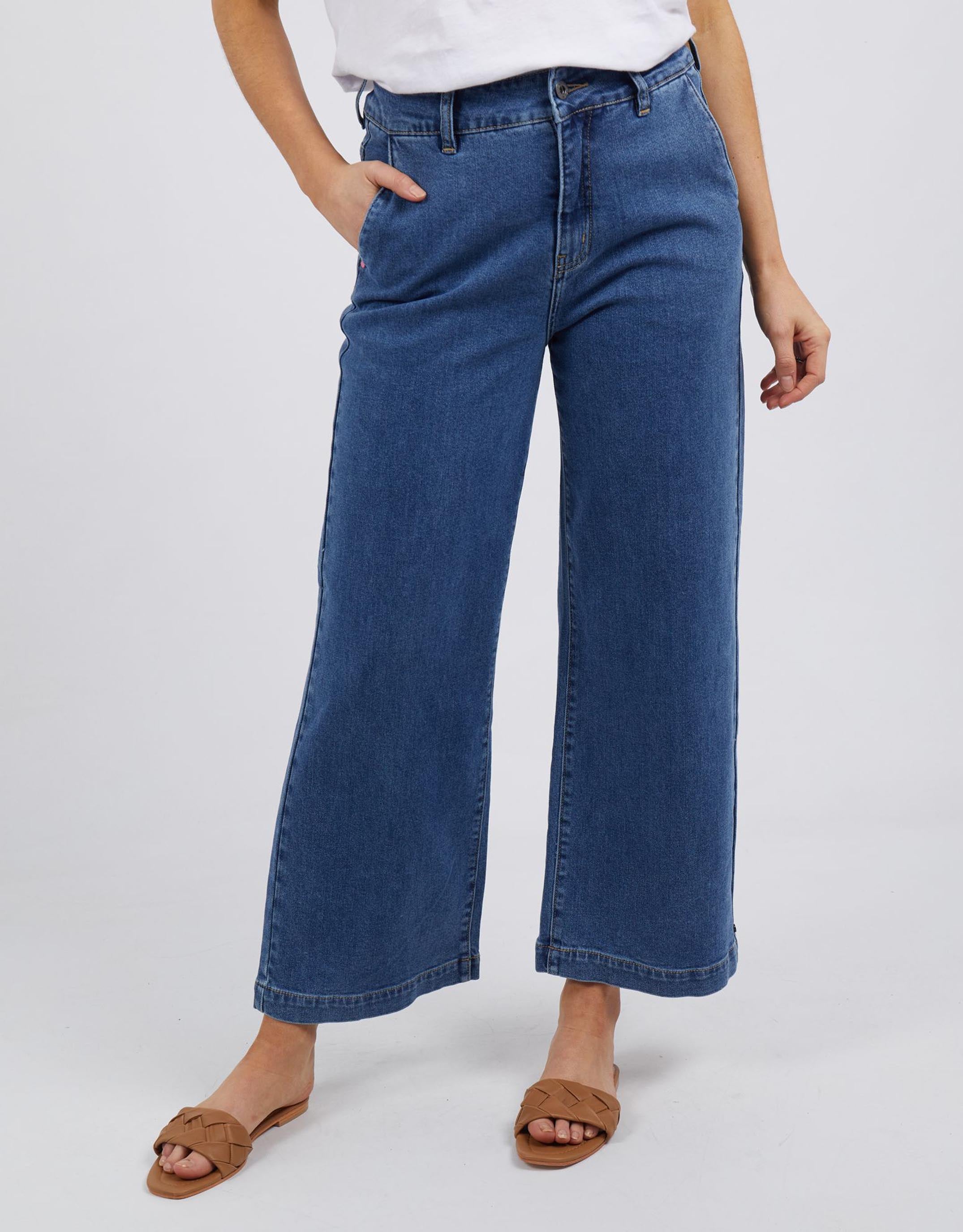 Izzy Wide Leg Jean - Dark Blue Wash