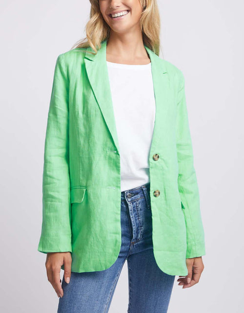 elm-millie-linen-blazer-bright-lime-green-womens-clothing