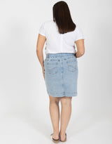 Elm Plus Size Gracie Denim Skirt - Mid Blue Denim | Plus Size Clothing