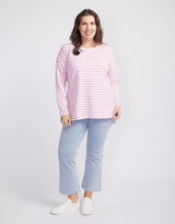elm-plus-size-lauren-stripe-long-sleeve-tee-sherbet-pink-white-stripe-womens-clothing